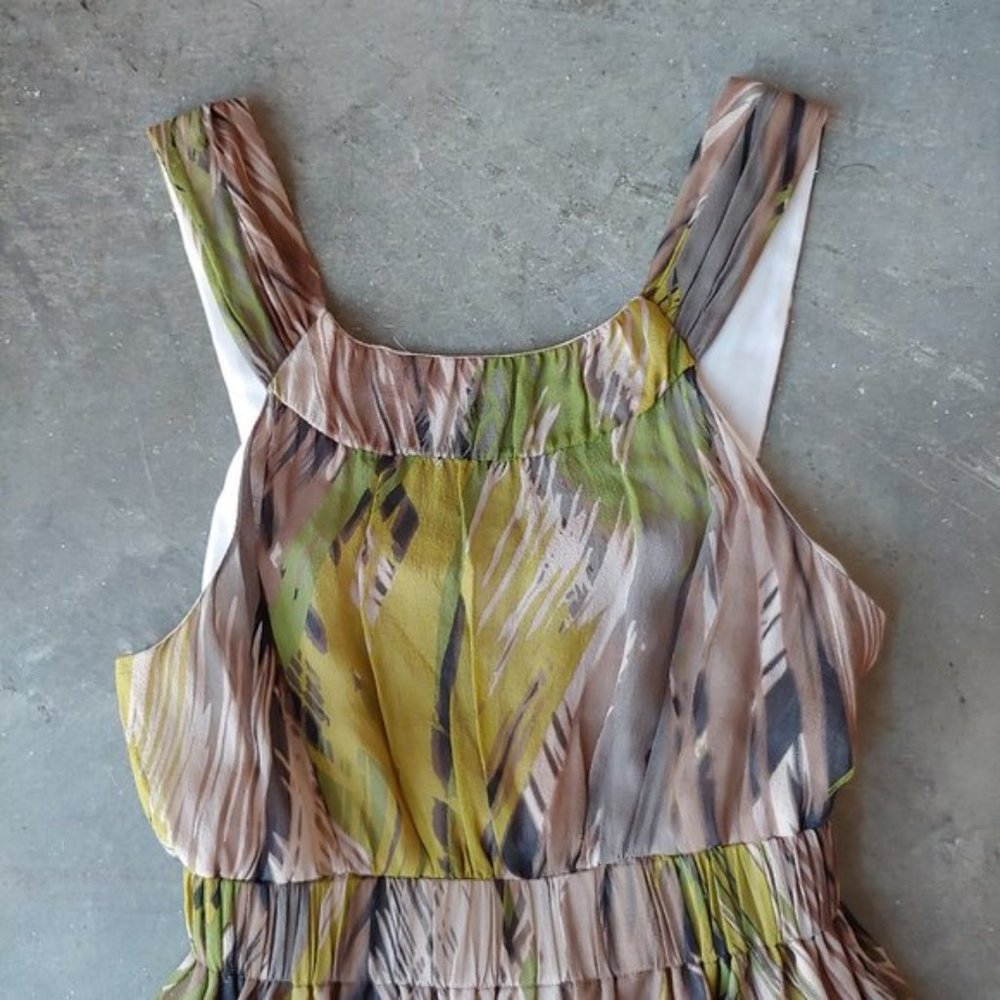 Fei Brown and Green Silk Pampas Dress 4_3